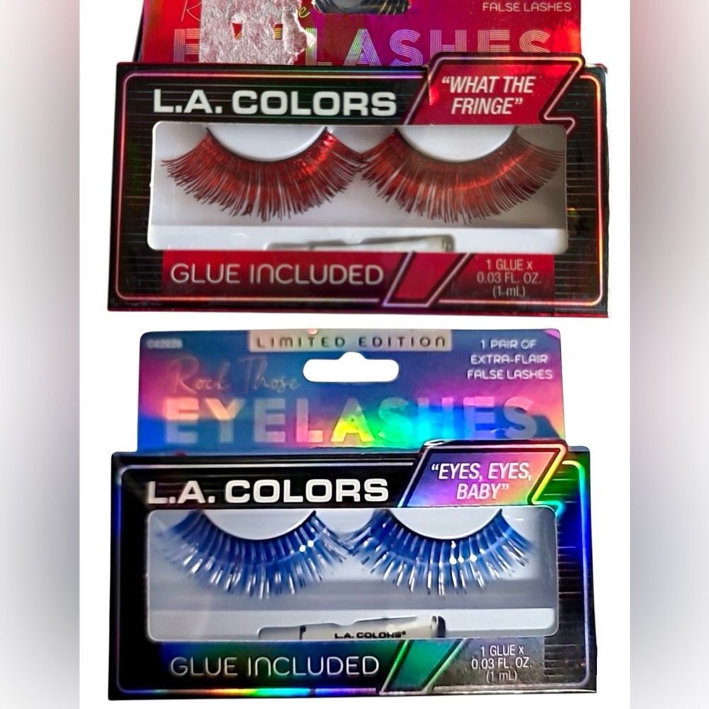 L.A. Colors Limited Edition Blue and Red Eyelashes